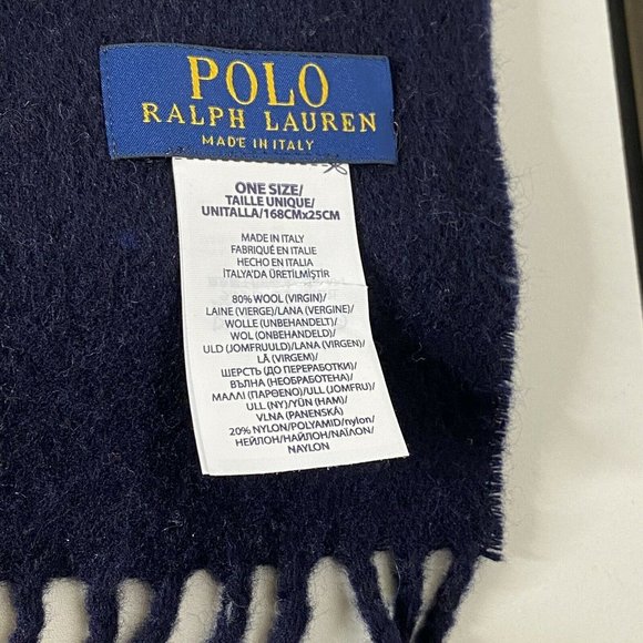 Polo Ralph Lauren Mens Reversible Scarf Wool Blend - Picture 5 of 5